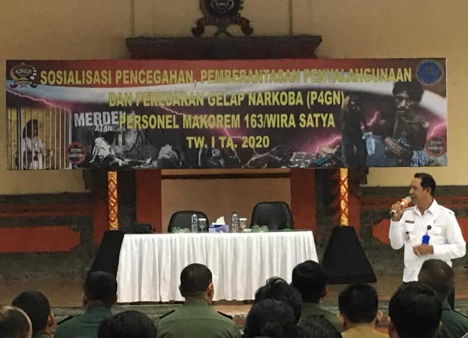 Sosialisasi P4GN kepada Personel Makorem 163/Wira Satya