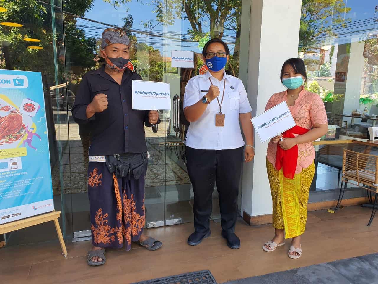 KIE P4GN dan tagar #hidup100persen dengan Media Tatap Muka dan Stiker