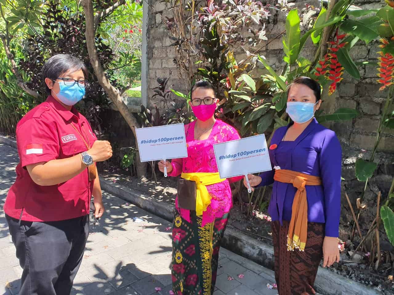 KIE P4GN dan tagar #hidup100persen kepada masyarakat Denpasar