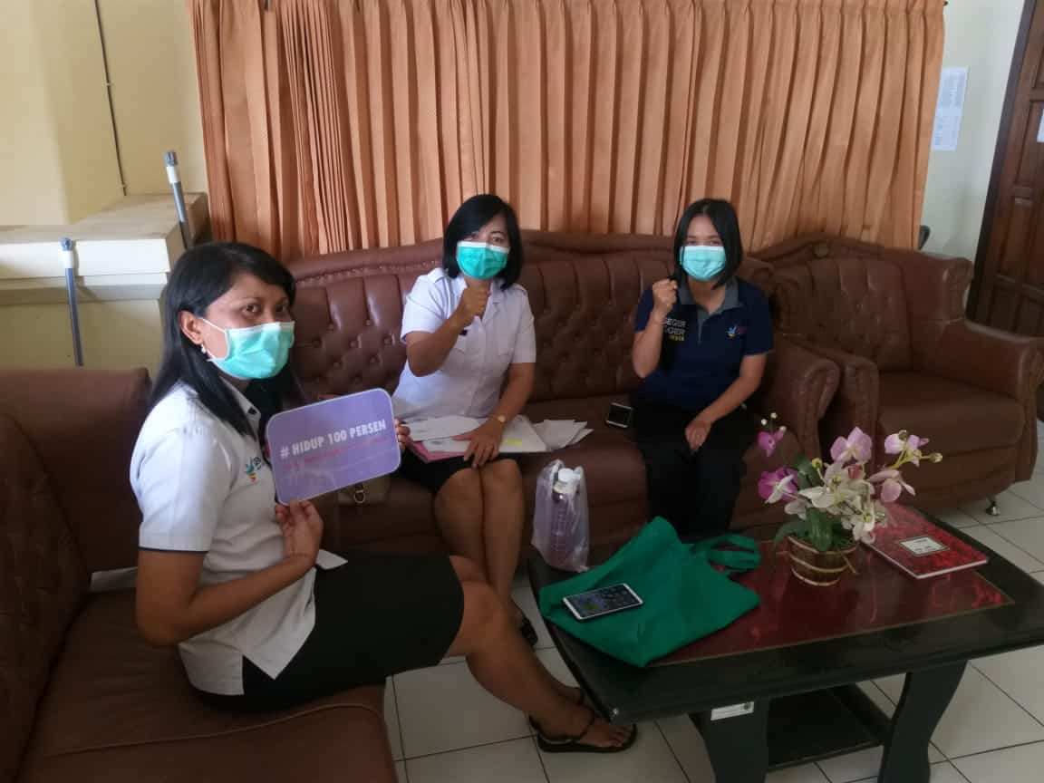 Edukasi P4GN dan #hidup100persen kepada tim PTM (pencegahan penyakit tidak menular) dikes tabanan sekaligus sebagai BNK Tabanan