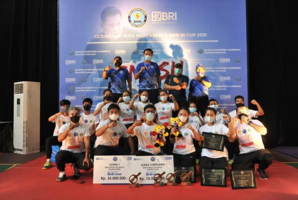 Jawara BNN Provinsi Bali Sambut Kemenangan Dalam Kejuaraan Tenis Meja Smash On Drugs