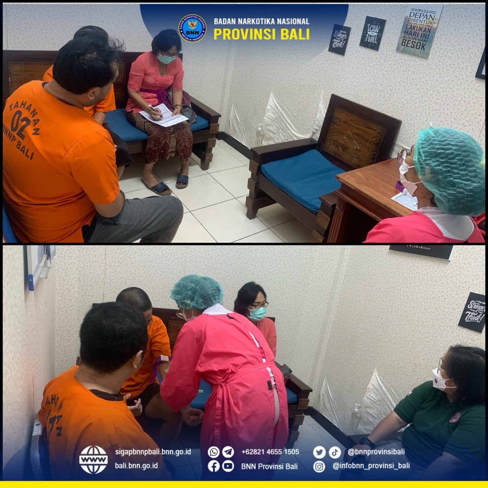 Pengecekan Kesehatan dan Pengambilan Sampel Darah Tahanan Rutan BNNP Bali Konsep Otomatis