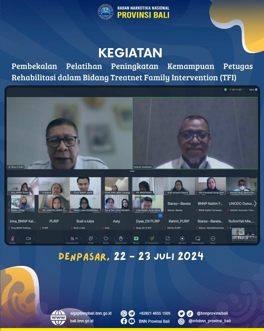 Kegiatan Pembekalan Pelatihan Peningkatan Kemampuan Petugas Rehabilitasi dalam Bidang Treatnet Family Intervention (TFI) Konsep Otomatis