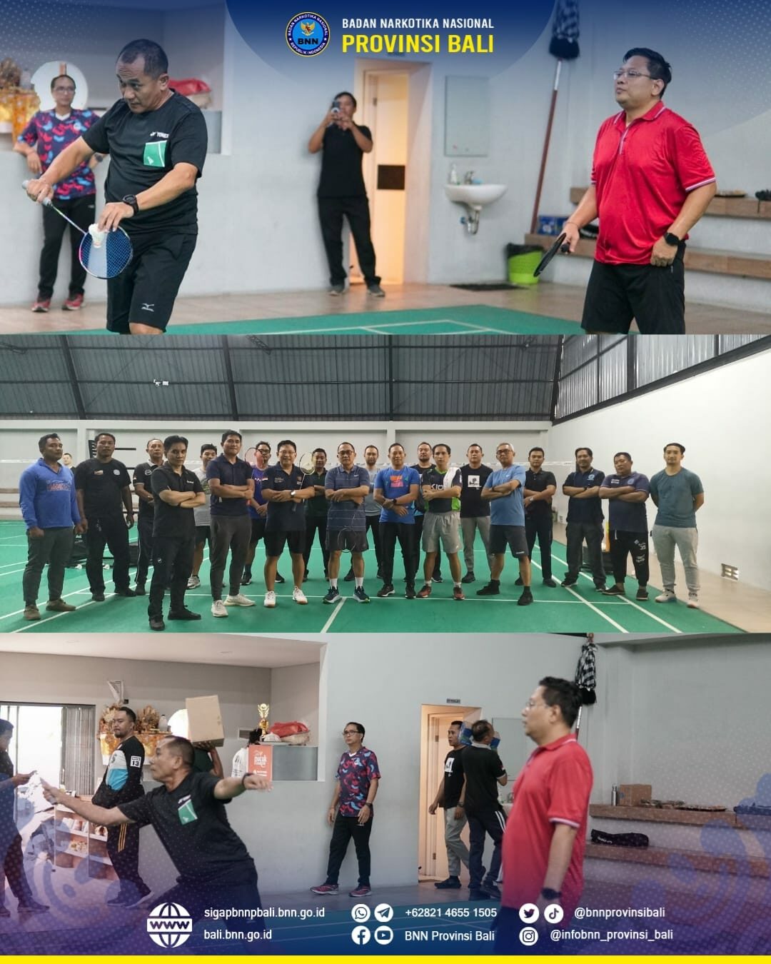 Olahraga Bersama Badminton Antar Kepala BNN Prov Bali dan Kepala BNN Kab/Koto Jajaran Se-Bali. Konsep Otomatis