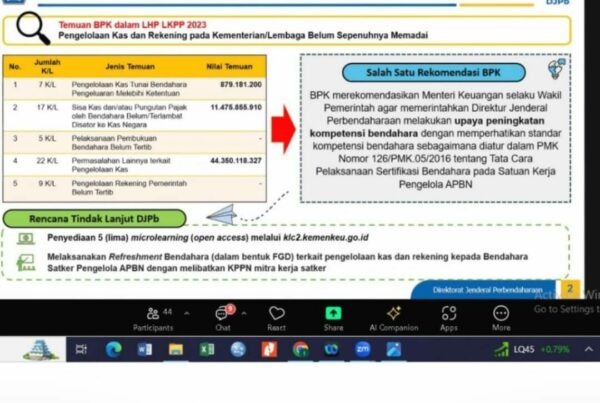 Kegiatan Refreshment Bendahara terkait Pengelolaan Kas dan Rekening pada Satker Kementerian/Lembaga Konsep Otomatis