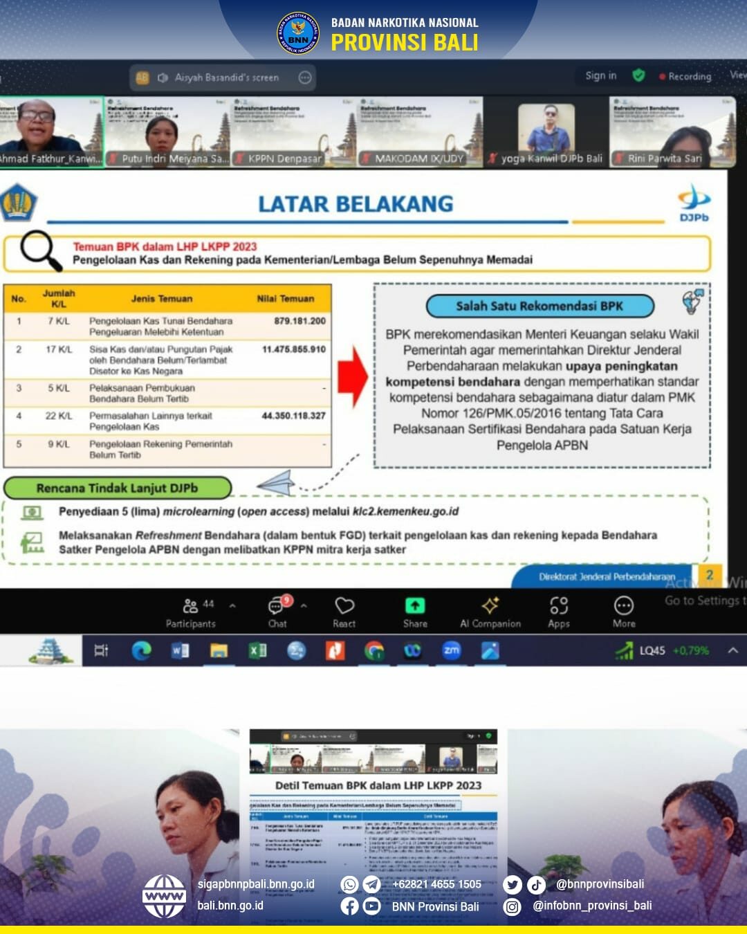 Kegiatan Refreshment Bendahara terkait Pengelolaan Kas dan Rekening pada Satker Kementerian/Lembaga Konsep Otomatis