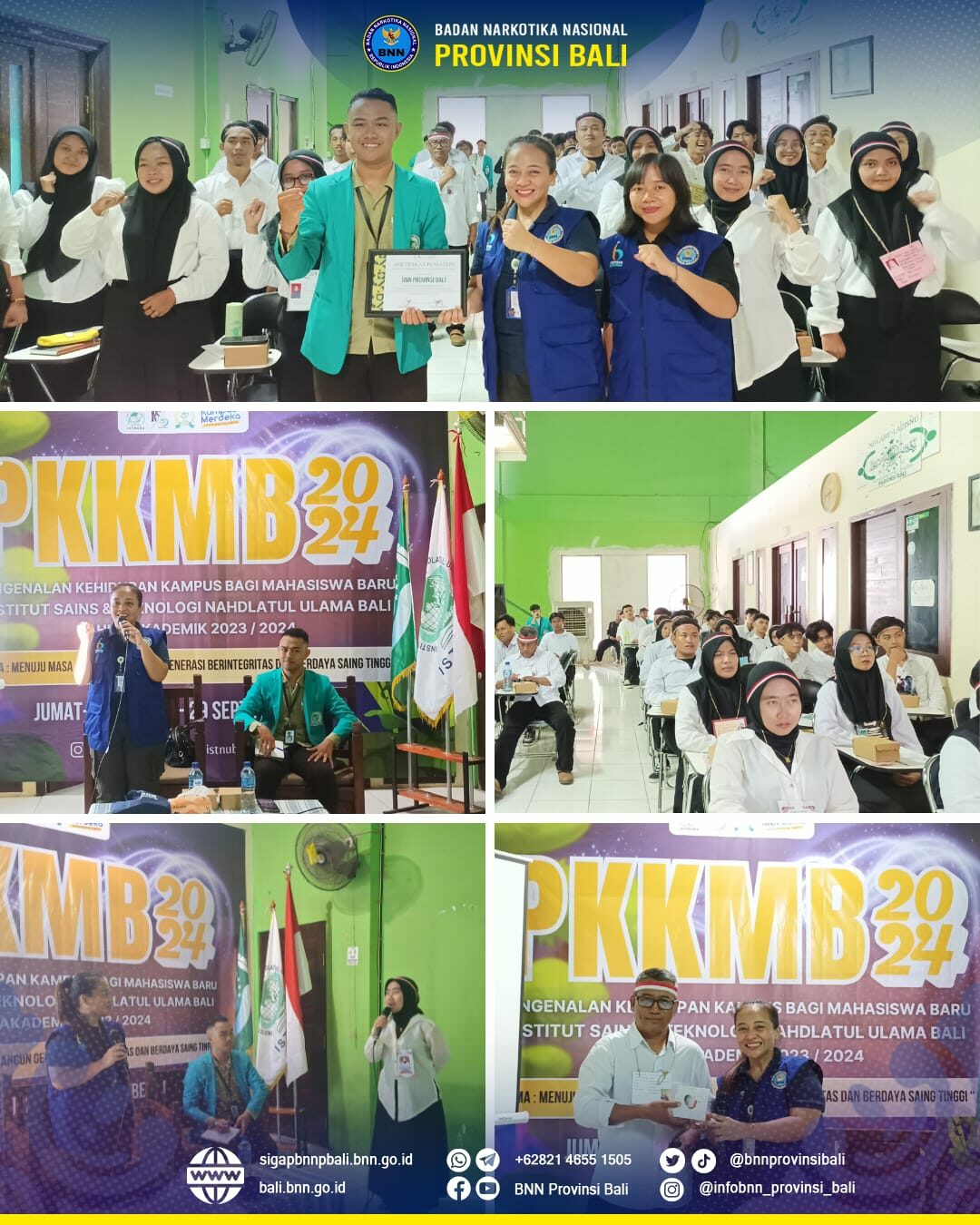 Pelaksanaan Kegiatan Sosialisasi Bahaya Penyalahgunaan Narkoba dalam kegiatan PKKMB Institut Sains & Teknologi Nahdlatul Ulama Bali 2024 Konsep Otomatis
