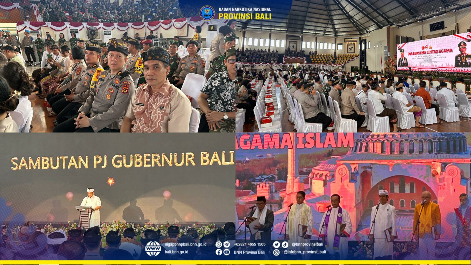 Penyidik Madya BNNP Bali Menghadiri Kegiatan Doa Bersama Lintas Agama TNI, Polri, dan Masyarakat Bali Untuk Mensukseskan Pilkada Serentak Tahun 2024 Konsep Otomatis