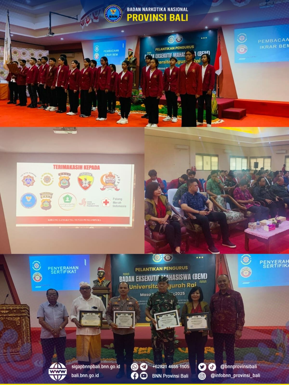 Menghadiri Undangan Pelantikan serta Pengukuhan BEM Universitas Ngurah Rai Masa Bakti 2024 - 2025 Konsep Otomatis