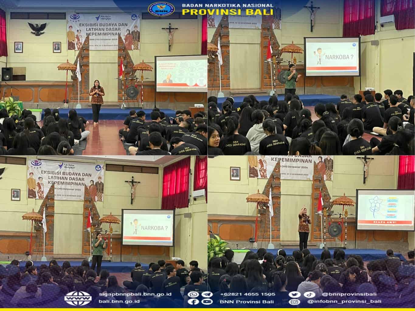 Sosialisasi Bahaya Penyalahgunaan Narkotika dalam Kegiatan Eksibisi Budaya dan Latihan Dasar Kepemimpinan SMA CHIS Denpasar Konsep Otomatis