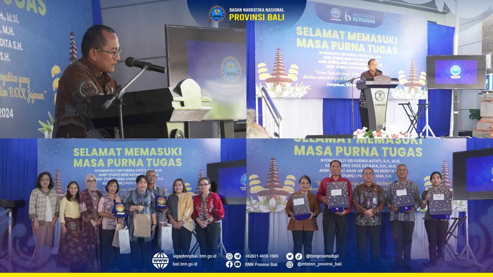 Acara Perpisahan Purna Tugas Pegawai BNN Provinsi Bali dan BNNK Jajaran Konsep Otomatis
