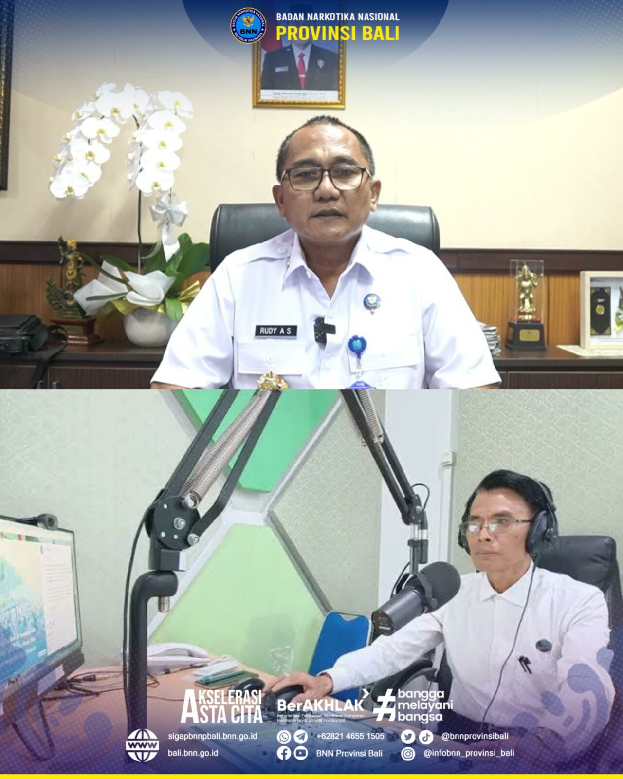 Kepala BNNP Bali Hadir Dalam Wawancara Warta Berita RRI Konsep Otomatis