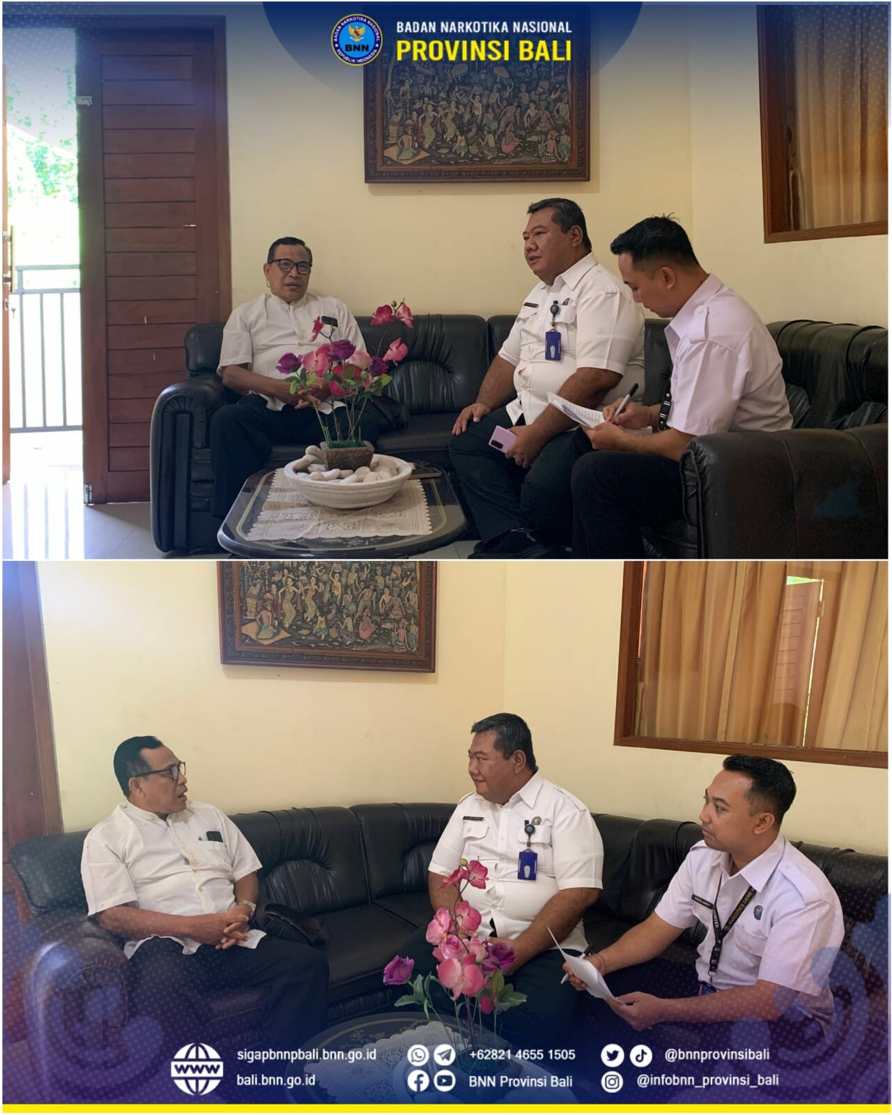 Koordinasi Informasi P4GN Di Ruang Wakil Ketua III Bidang Kesiswaaan Kampus STISPOL Wira Bhakti Denpasar Konsep Otomatis