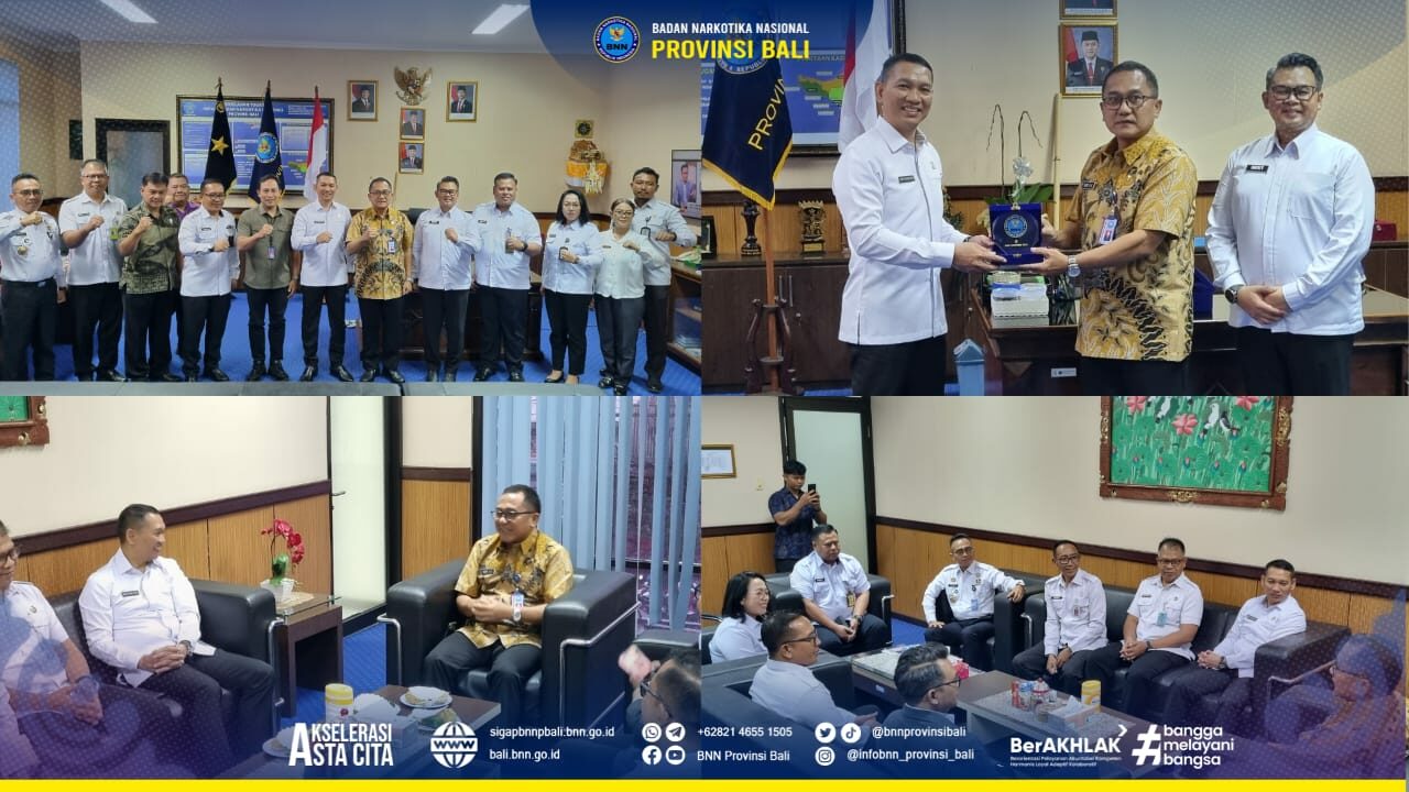 Kepala BNN Provinsi Bali Menerima Kunjungan Ka Lapas Kerobokan , Ka Kanwil Kementrian Hukum Bali, Ka Kanwil Ditjen Imigrasi Bali, Ka Kanwil Ditjen Pas Konsep Otomatis