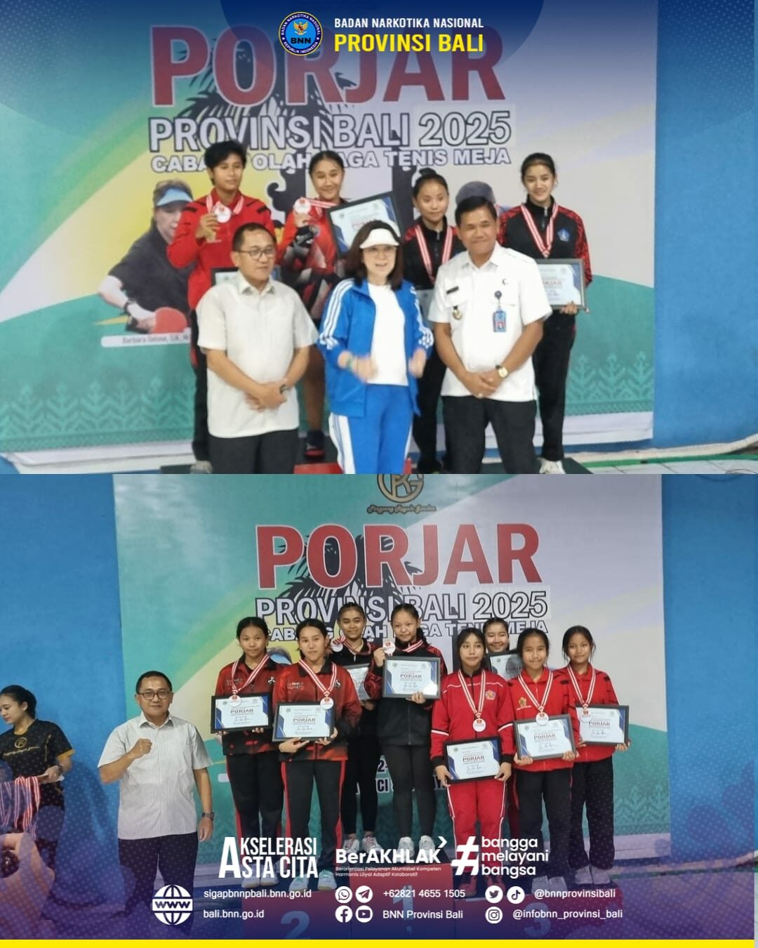 Upacara Penutupan PORJAR Bali Cabor Tenis Meja Tahun 2025 Konsep Otomatis